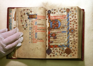 Photograph of a double page from the Book of Hours.