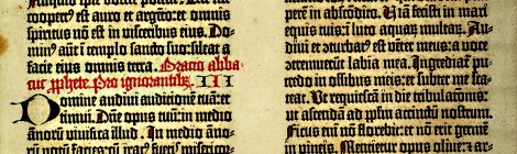 Photograph of leaf from Gutenberg Bible A1